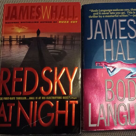 2 Books By James W Hall Red Sky at Night & Body Language - Picture 1 of 3